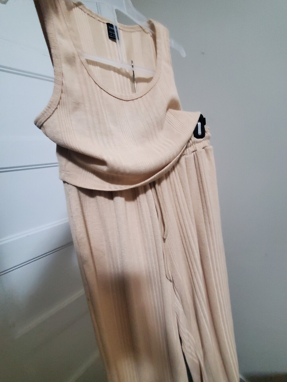 Matching Crop Top Joggers Textured Beige US 6